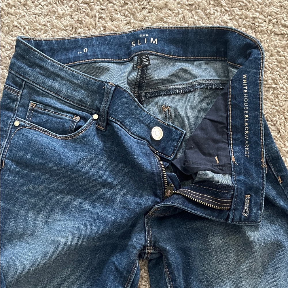 White House Black Market Blue Straight Leg Jeans